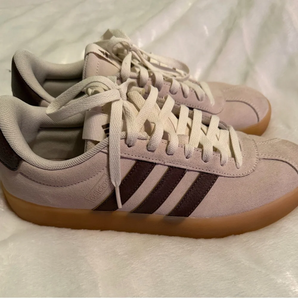 Adidas Beige and Dark Brown Sneakers - Picture 6 of 11
